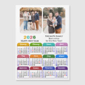 Moderne 2025 Kleurrijke Kalender 2 Foto Magnetisch (Voorkant)