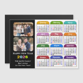 Moderne 2025 Kleurrijke Kalender 2 Foto Magnetisch (Voorkant / Achterkant)