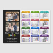 Moderne 2025 Kleurrijke Kalender 2 Foto Magnetisch (Voorkant)