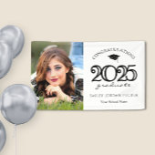 Moderne 2025 Zwart-wit foto Graduation Party Spandoek