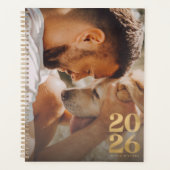 Moderne 2026 Aanpassen Foto Faux Gold Folie Glitte Planner (Voorkant)