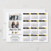 Moderne 2026 Agenda Bedrijfsleven 2 Foto Zwart Gou Feestdagenkaart (Voorkant)