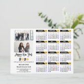 Moderne 2026 Agenda Bedrijfsleven 2 Foto Zwart Gou Feestdagenkaart (Staand voorkant)