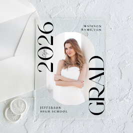 Moderne 2026 Foto Acryl Afstudeeruitnodiging Uitnodigingen