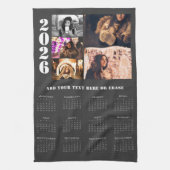 Moderne 2026 Kalender 5 Foto Collage Keuken Handdo Theedoek (Verticaal)