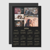 Moderne 2026 Kalender 5 Foto Collage Magneet Kaart (Voorkant / Achterkant)