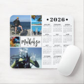 Moderne 2026 Kalender 5 Foto's Monogram Naam Muismat (Met muis)