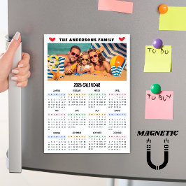 Moderne 2026 kalender aangepaste foto collage magn