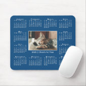 Moderne 2026 Kalender Uw Fotonaam op Blauw Muismat (Met muis)