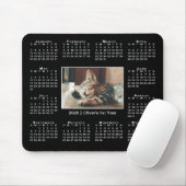 Moderne 2026 Kalender Uw Fotonaam op Zwart Muismat (Met muis)