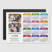 Moderne 2026 Kleurenkalender Eenvoudig 2 Foto Magn (Voorkant / Achterkant)