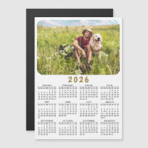 Moderne 2026 magnetische fotokalender zwart wit