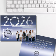 Moderne 2026 Nieuwjaarskaart Logo Foto Wenskaart
