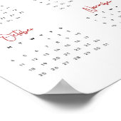 Moderne 2026 wandkalender | Minimalistisch roze & Poster (Hoek)