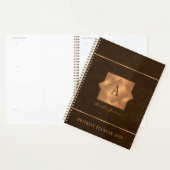 Moderne 2027 gouden monogram naam script elegant planner (Display)