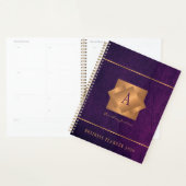 Moderne 2027 gouden monogram naam script elegant planner (Display)