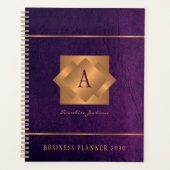 Moderne 2027 gouden monogram naam script elegant planner (Voorkant)