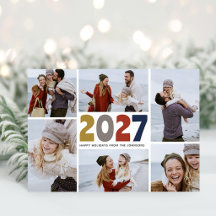 Moderne 2027 kerstfoto-collage Familie
