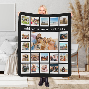 Moderne 20 Afbeelding gepersonaliseerde fotocollag Sherpa Deken