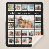 Moderne 20 Afbeelding gepersonaliseerde fotocollag Sherpa Deken (Voorkant)