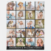 Moderne 20 foto collage gepersonaliseerde eenvoudi fleece deken (Voorkant)