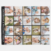 Moderne 20 foto collage gepersonaliseerde eenvoudi fleece deken (Voorkant (Horizontaal))