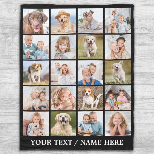 Moderne 20-foto-Collage, speciaal gepersonaliseerd Fleece Deken