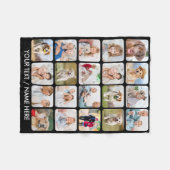Moderne 20-foto Collage, speciaal stijlvol zwart Fleece Deken (Voorkant (Horizontaal))