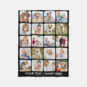 Moderne 20-foto Collage, speciaal stijlvol zwart Fleece Deken (Voorkant)