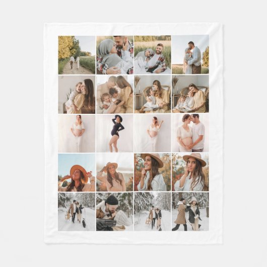 Moderne 20 fotocollage fleece deken (Voorkant)