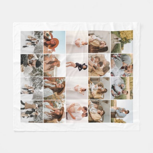 Moderne 20 fotocollage fleece deken (Voorkant (Horizontaal))