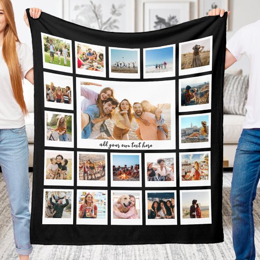 Moderne 20 fotocollage fleece deken
