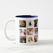 Moderne 20-reeks fotocollage | Monogram Tweekleurige Koffiemok (Links)