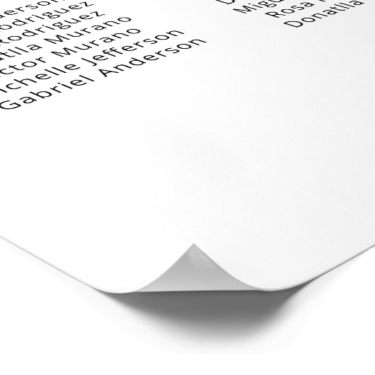 Moderne 20 Tafels Welkom Zitplaatskaart Poster (Hoek)