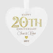 Moderne 20e bruiloft Jubileum Keepsake Gold Foil Ornament (voorkant)