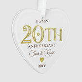 Moderne 20e bruiloft Jubileum Keepsake Gold Foil Ornament (voorkant)