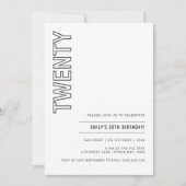 Moderne 20e verjaardag van de uitnodiging van de p (Voorkant)