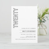 Moderne 20e verjaardag van de uitnodiging van de p (Staand voorkant)