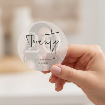 Moderne 20e verjaardagsfeest sticker