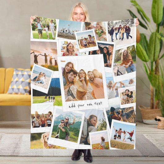 Moderne 21 Afbeelding plakboek fotocollage Fleece Deken