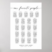 Moderne 21 Tafels onze favoriete personen zitplaat Poster (Voorkant)