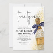 Moderne 21e verjaardag Champagne Kaart (Voorkant)