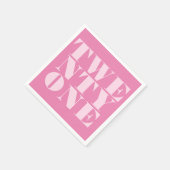 Moderne 21e verjaardag Elegante roze vet typografi Servet (Hoek)