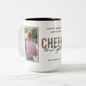 Moderne 21e verjaardag foto tweekleurige koffiemok (Voorkant links)