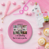 Moderne 21e verjaardag gepersonaliseerd 9 Foto Col Papieren Bordje (Feest)