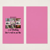 Moderne 21e verjaardag gepersonaliseerd 9 Foto Col Visitekaartje (Voorkant /achterkant)