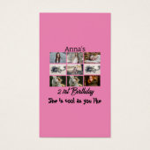 Moderne 21e verjaardag gepersonaliseerd 9 Foto Col Visitekaartje (Voorkant)