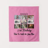 Moderne 21e verjaardag gepersonaliseerd 9 Foto Col Wandkleed (Voorkant)