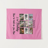 Moderne 21e verjaardag gepersonaliseerd 9 Foto Col Wandkleed (Voorkant (horizontaal))