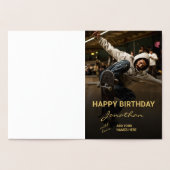 Moderne 21e verjaardag Gold foil foto Folie Kaarten (Binnen)